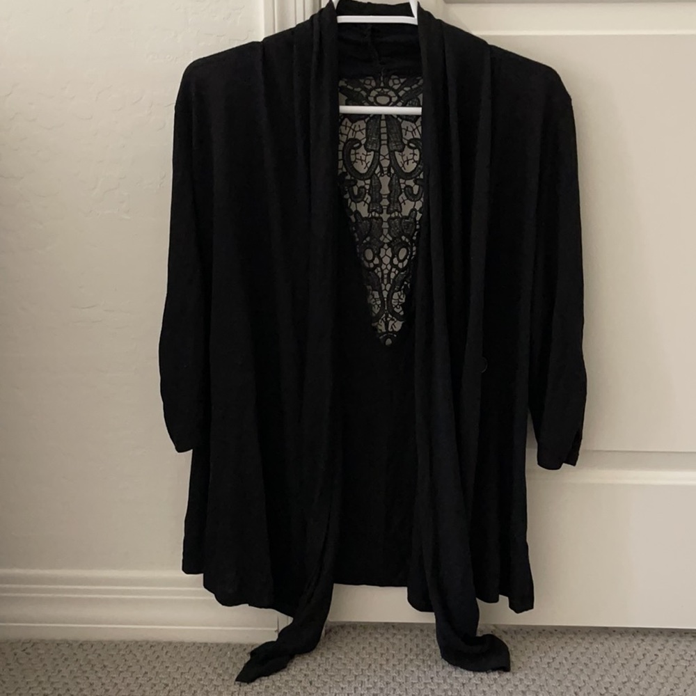 Black lace cardigan